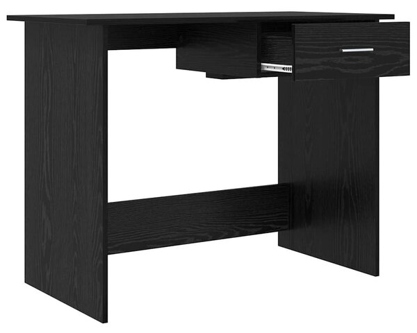 Asztal fiókkal tárolóval Fekete tölgy 100 x 50 x 76 cm Faanyag