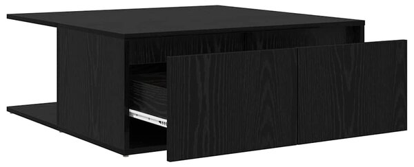 Dohányzóasztal with Drawer Musta tammi 80 x 80 x 31 cm Faanyag