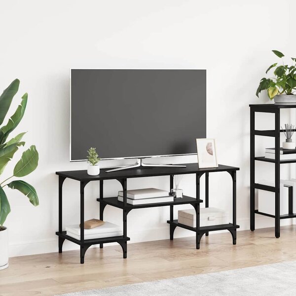 VidaXL TV szekrény Fekete tölgy 102 x 35 x 45,5 cm Műszaki fa és vas
