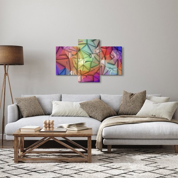 Kép - Sokszögű absztrakció (90x60 cm)
