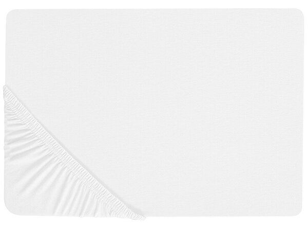 Fehér pamut gumis lepedő 180 x 200 cm JANBU