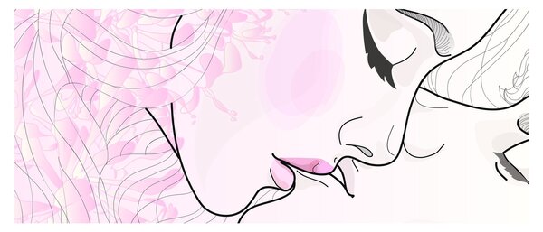 Kép - csók (120x50 cm)