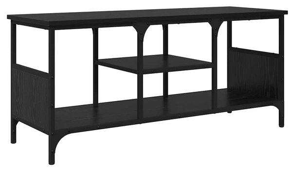 TV szekrény Fekete tölgy 100 x 35 x 45 cm Műszaki fa és vas