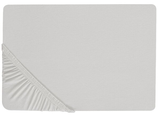 Világosszürke pamut gumis lepedő 140 x 200 cm JANBU