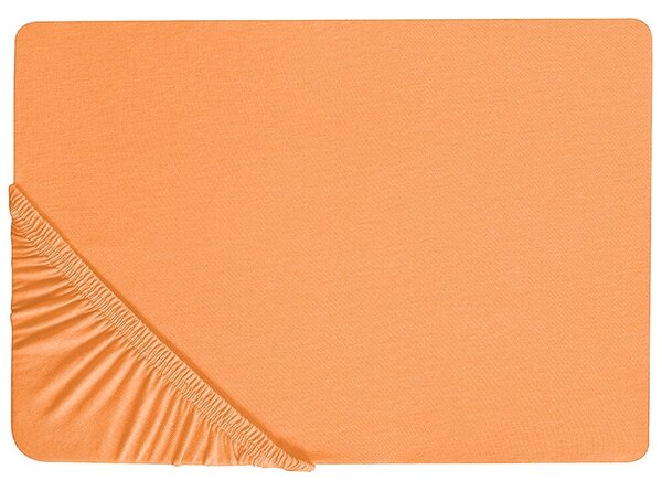 Narancssárga pamut gumis lepedő 140 x 200 cm JANBU