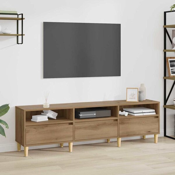 TV szekrény fiókkal kézműves tölgy 150 x 30 x 45 cm Faanyag