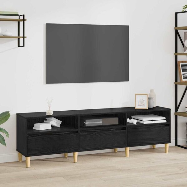 TV szekrény fiókkal Musta tammi 150 x 30 x 45 cm Faanyag