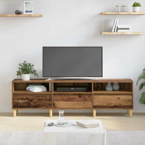 TV szekrény fiókkal Régi fa 150 x 30 x 45 cm Faanyag