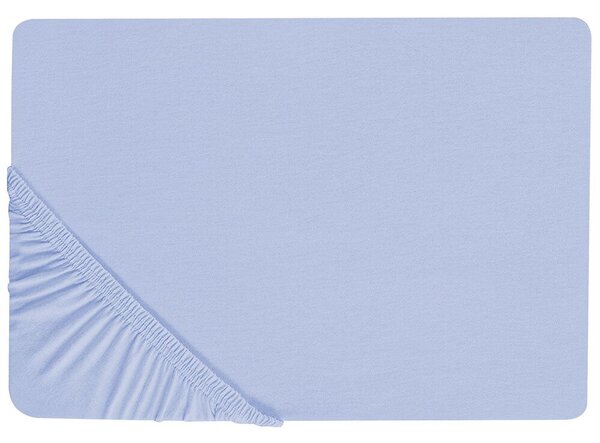 Kék pamut gumis lepedő 180 x 200 cm JANBU