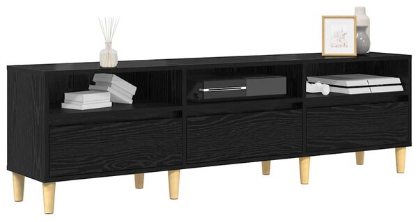 TV szekrény fiókkal Musta tammi 150 x 30 x 45 cm Faanyag