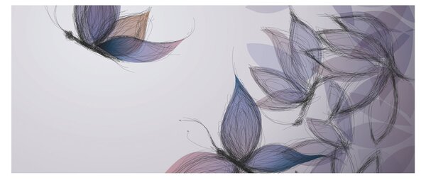 Kép - karikatúra, pillangók (120x50 cm)