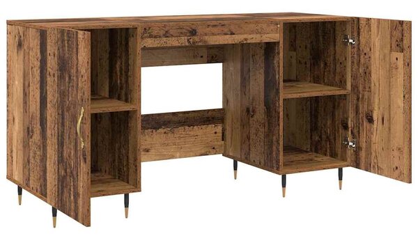 Asztal polcokkal tárolóval Régi fa 140 x 50 x 75 cm Faanyag