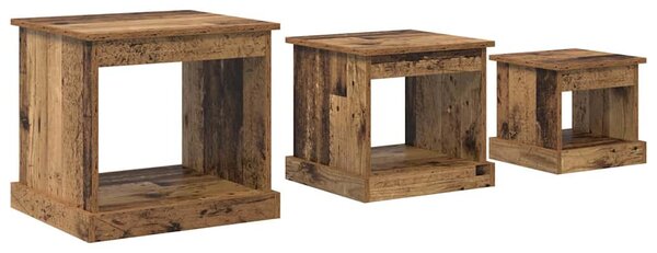 Dohányzóasztal 3 pcs Öreg fa Faanyag