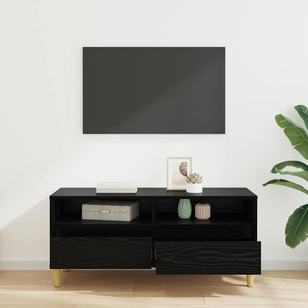 TV szekrény 100 x 34,5 x 44,5 cm Fekete tölgy Szerelt Fa