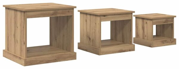 Dohányzóasztal 3 pcs Artisan tölgy Faanyag