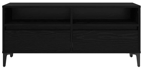 TV szekrény Fekete tölgy 100 x 34,5 x 44,5 cm Műszaki fa és vas