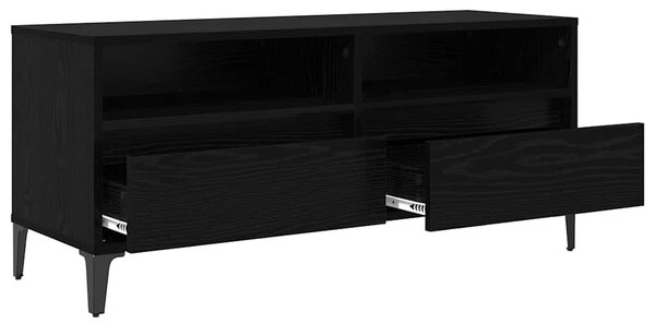 TV szekrény Fekete tölgy 100 x 34,5 x 44,5 cm Műszaki fa és vas