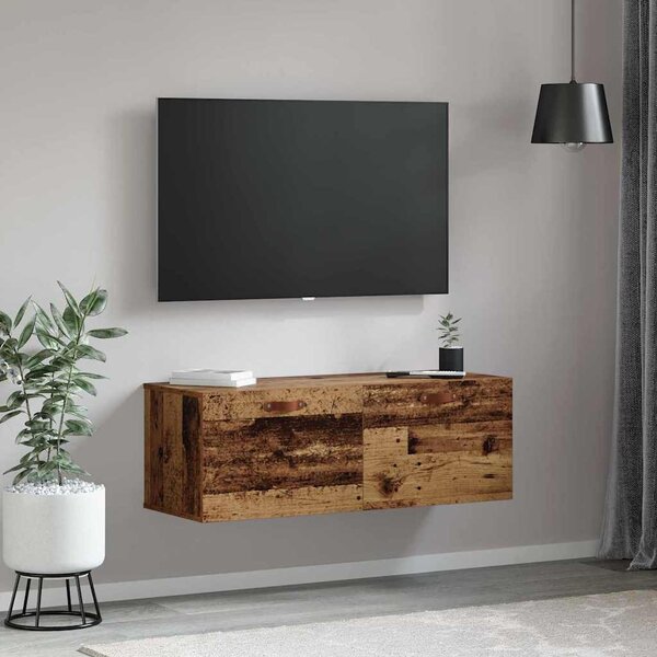 Fali szekrény 100 x 36,5 x 35 cm Szerelt Fa Öreg fa