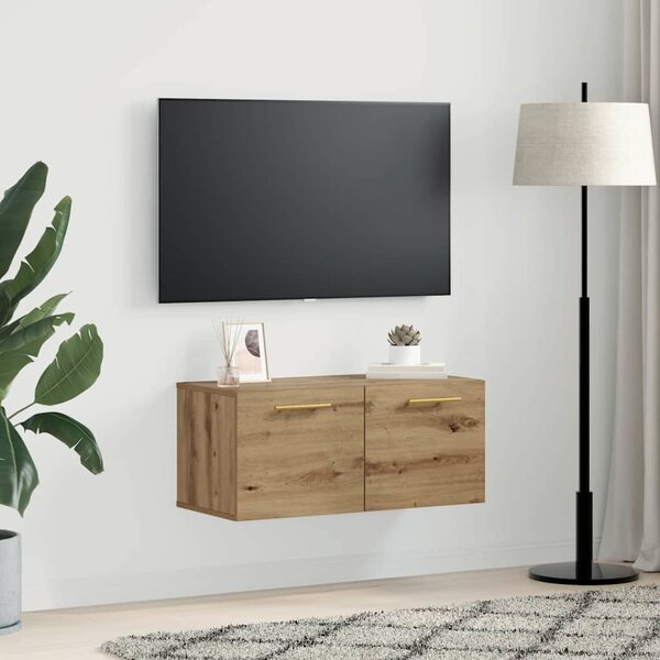 Fali Szekrény 80 x 36.5 x 35 cm Szerelt Fa kézműves tölgy