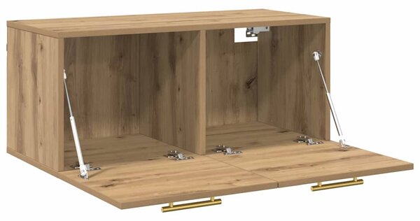 Fali Szekrény 80 x 36.5 x 35 cm Szerelt Fa kézműves tölgy