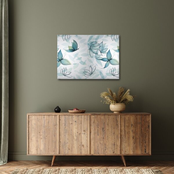 Kép - kék csokornyakkendő (70x50 cm)