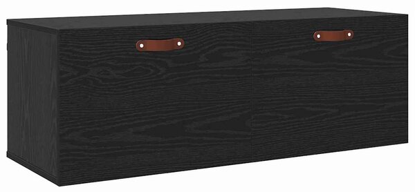 Fali szekrény 100 x 36,5 x 35 cm Szerelt Fa Fekete tölgy