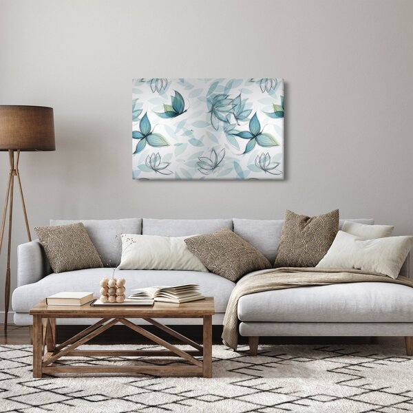 Kép - kék csokornyakkendő (90x60 cm)