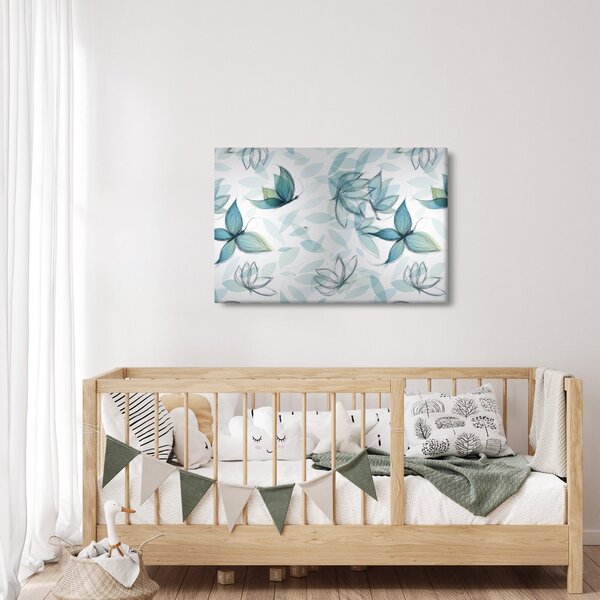 Kép - kék csokornyakkendő (90x60 cm)