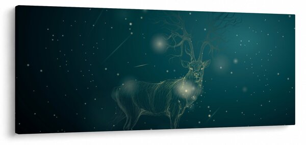 Kép - Varázslatos szarvas éjszaka (120x50 cm)