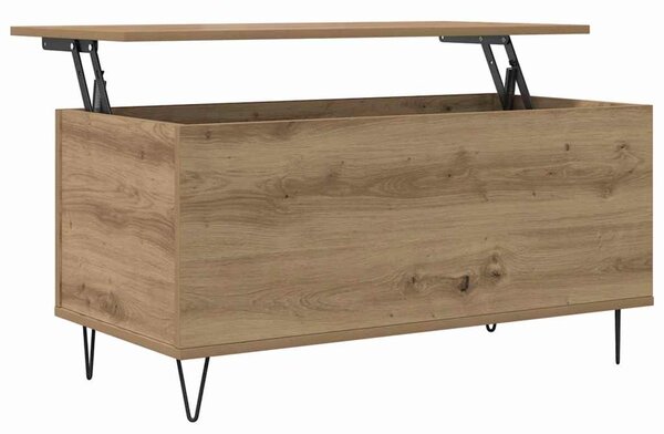 Dohányzóasztal kézműves tölgy 90 x 44.5 x 45 cm Faanyag