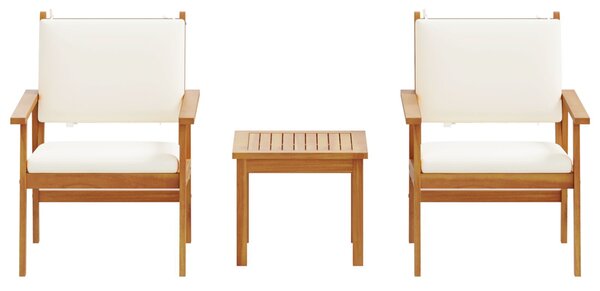 VidaXL Kerti Kanapé Szett 3 pcs Barna 45 x 45 x 38 cm Tömör akácfa
