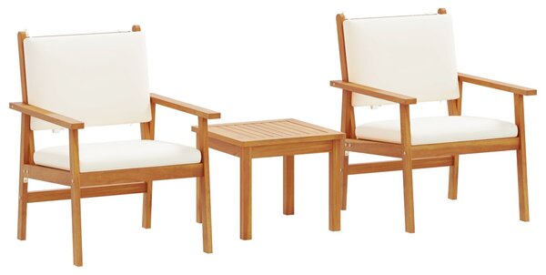 VidaXL Kerti Kanapé Szett 3 pcs Barna 45 x 45 x 38 cm Tömör akácfa