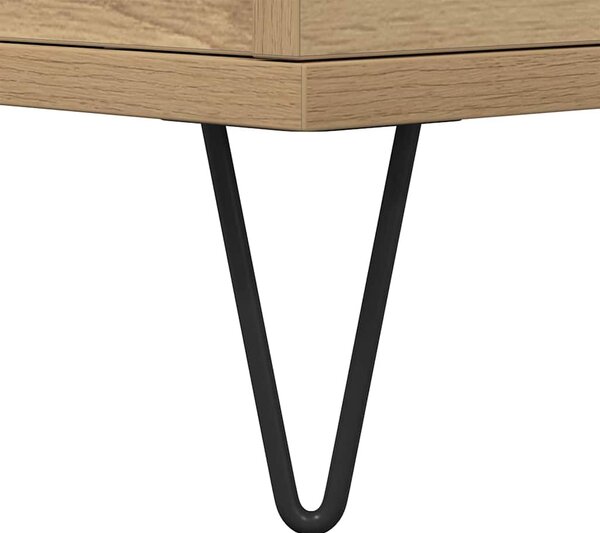 Dohányzóasztal kézműves tölgy 90 x 44.5 x 45 cm Faanyag