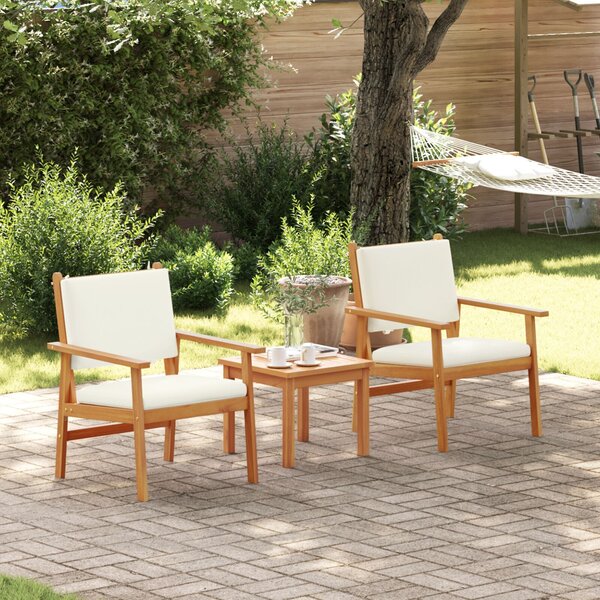 VidaXL Kerti Kanapé Szett 3 pcs Barna 45 x 45 x 38 cm Tömör akácfa