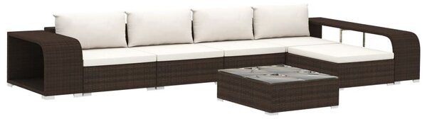 VidaXL 8 részes barna polyrattan kerti bútorszett párnákkal