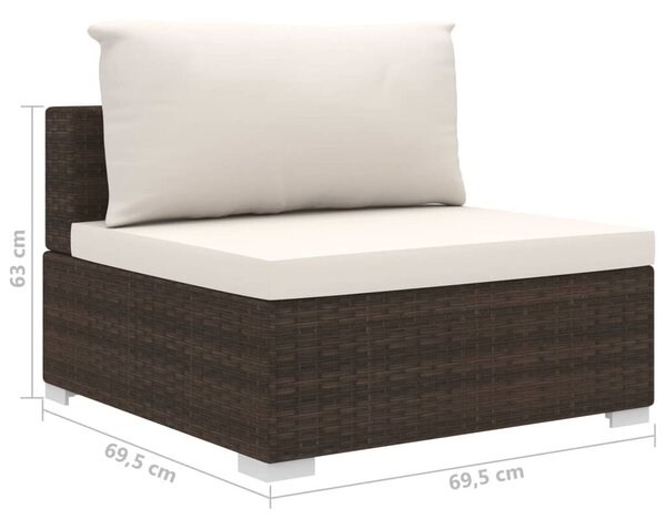 VidaXL 8 részes barna polyrattan kerti bútorszett párnákkal