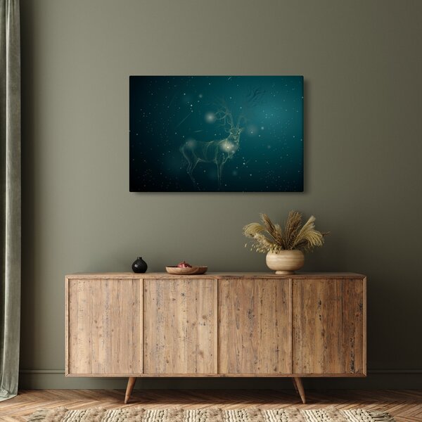 Kép - Varázslatos szarvas éjszaka (90x60 cm)