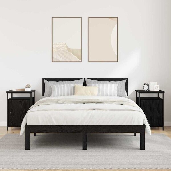 Éjjeliszekrény 2 db Fekete tölgy 40 x 42 x 60 cm Szerelt Fa