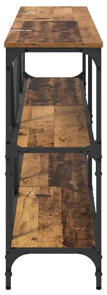 Konzolasztal polcokkal Öreg fa 160 x 30 x 75 cm Faanyag