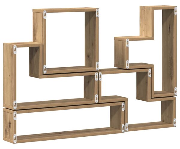 Fal Cube polcokkal Egyéb kézműves tölgy 96 x 12 x 64 cm Faanyag