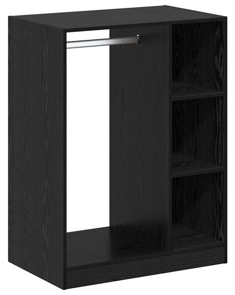 Ruhásszekrény polcokkal Musta tammi 77 x 48 x 102 cm Faanyag