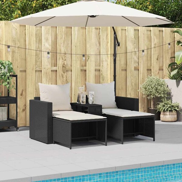 VidaXL 5 részes polyrattan kerti kanapé garnitúra párnákkal stackable