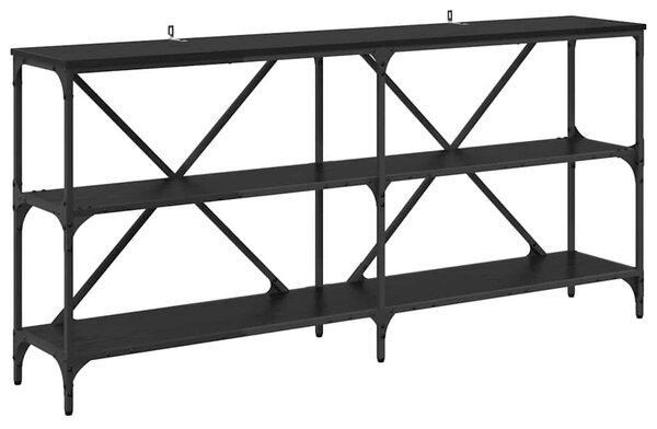 Konzolasztal Fekete tölgy 160 x 30 x 75 cm Szerelt Fa