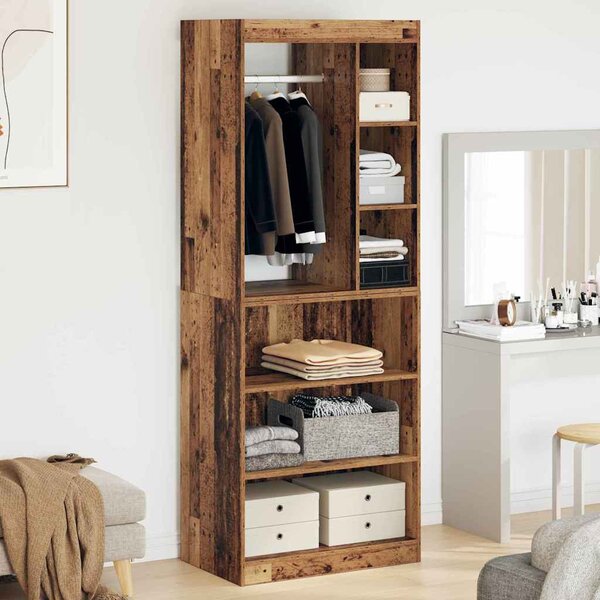 Ruhásszekrény polcokkal Régi fa 77 x 48 x 102 cm Faanyag