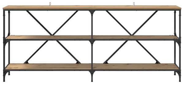 Konzolasztal polcokkal Artisan tölgy 180 x 30 x 75 cm Faanyag