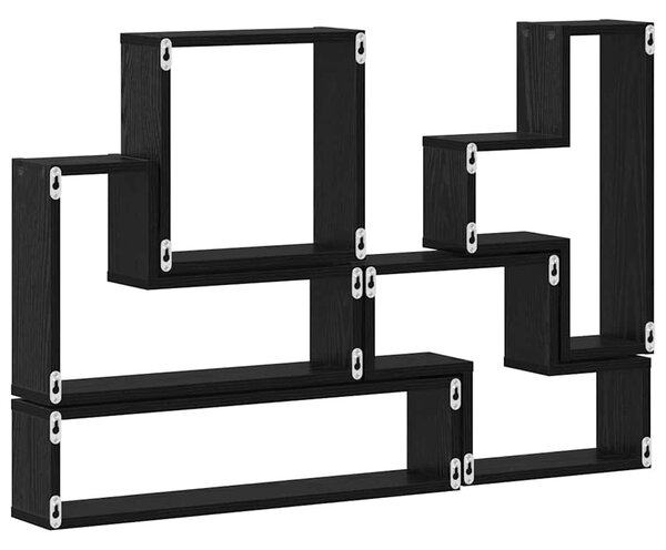 Fal Cube polcokkal Egyéb Musta tammi 96 x 12 x 64 cm Faanyag