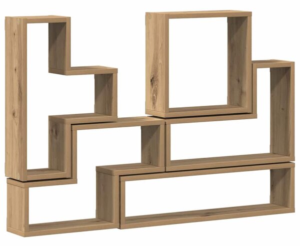 Fal Cube polcokkal Egyéb kézműves tölgy 96 x 12 x 64 cm Faanyag