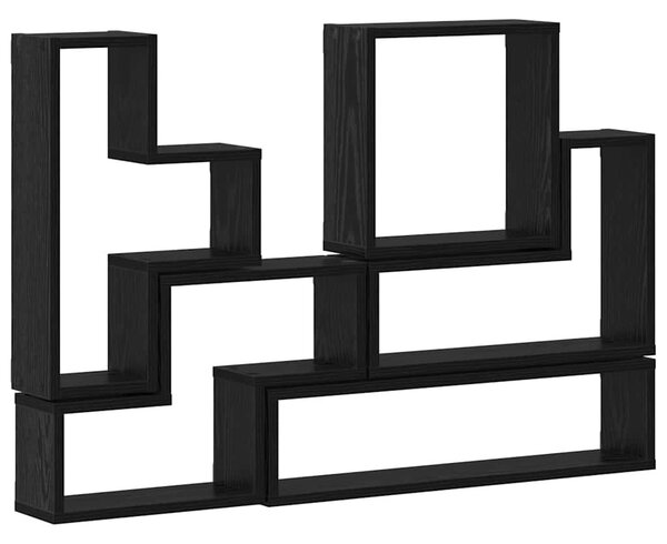 Fal Cube polcokkal Egyéb Musta tammi 96 x 12 x 64 cm Faanyag