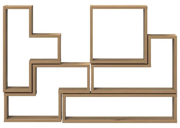 Fal Cube polcokkal Egyéb kézműves tölgy 96 x 12 x 64 cm Faanyag