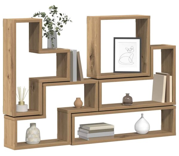 Fal Cube polcokkal Egyéb kézműves tölgy 96 x 12 x 64 cm Faanyag